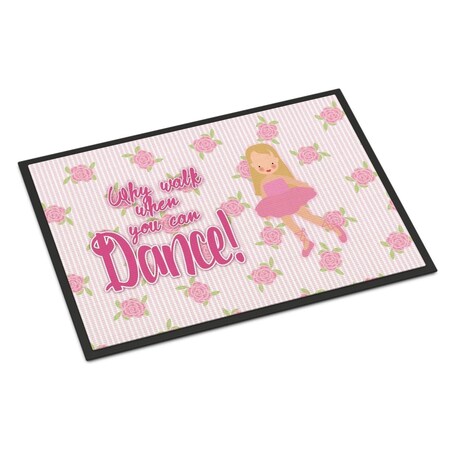 Carolines Treasures 18 x 27 in. Ballet Long Blonde Hair Indoor or Outdoor Mat BB5387MAT
